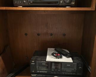 JVC Cassette Player, Panasonic Receiver and Panasonic VCR