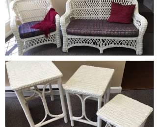 White Wicker Porch Set
