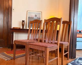 Mission Oak Dining Chairs Set of 4