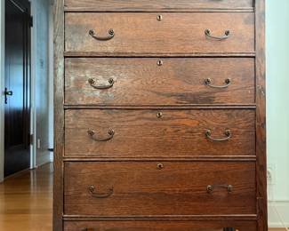 Antique 5 drawer oak dresser