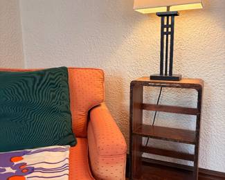 Art Deco side table + Modern Lamp