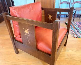 Matching Harvey Ellis Prairie Armchair Stickley Cube Chair