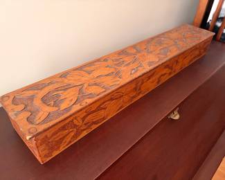 Antique Wood Carved hinged box