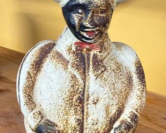 Antique Cast Iron Chef Coin Bank