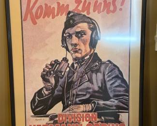WWII German Recruiting Framed Poster