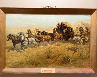 Vintage BUDWEISER "Attack on the Overland Stage" Print