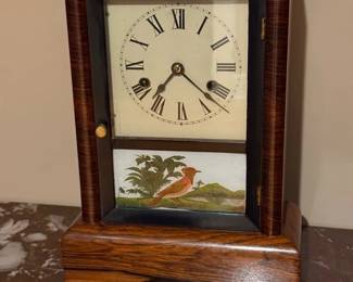 SETH THOMAS Mantle Clock with Hand Painted Glass Panel