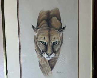 Signed Pastel Cougar by WESTLAKE