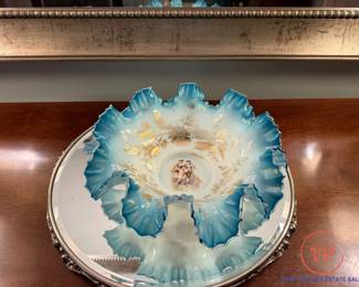 Victorian Era Opalescent Bride's Bowl