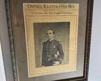 Antique Framed Omaha Illustrated Bee