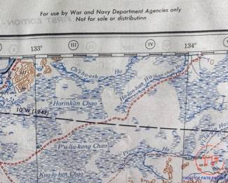 1940's WWII Cloth Map