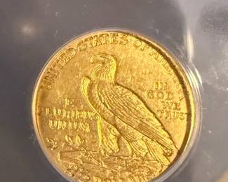 1911 D GOLD Indian $2.50 Graded Coin (AU 58)