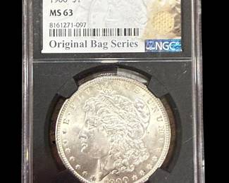 Graded 1900 Morgan with Bag Fragment