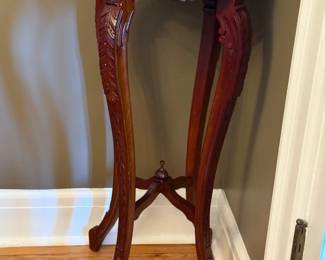 Carved Mahogany Plant Stand