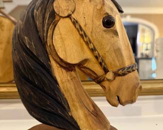 Hand Carved Figural Horse Heads