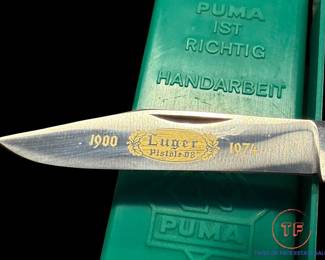 1974 PUMA Germany A.G. Russell Luger Pistole Stag Knife with Original Case