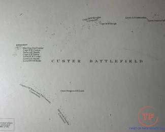 Framed CUSTER BATTLEFIED Map