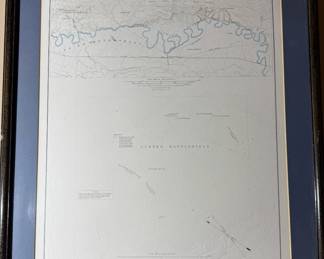 Framed CUSTER BATTLEFIED Map