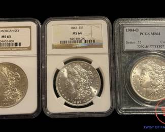 Graded Silver MORGAN Dollars