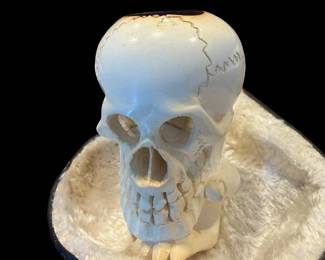 Meerschaum Carved Skull in Hand Pipe