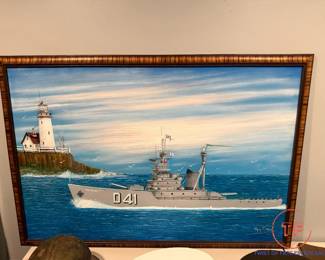 Military Themed Oil on Canvas by SAM CROW