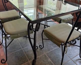 Wrought Iron Table and Chair Set
