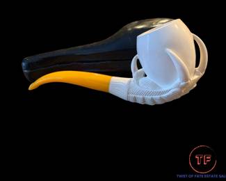 Meerschaum Carved Claw and Bowl Pipe