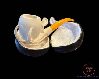 Meerschaum Carved Claw and Bowl Pipe