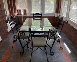 Wrought Iron Table and Chair Set