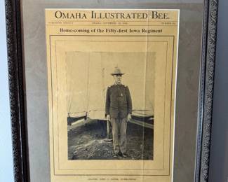 Antique Framed Omaha Illustrated Bee