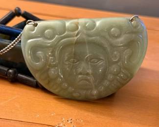 Antique Carved Jade Pendant