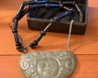 Antique Carved Jade Pendant