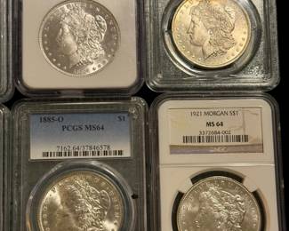 Graded Silver MORGAN Dollars