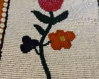 Native American Floral Beaded Pouch