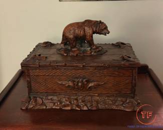 Resin Cast Bear Trinket Box