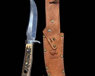 1968 PUMA Skinner 6393 Stag Knife with Sheath in Original Box