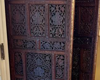 Hand Carved Teak Room Divider