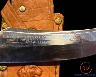 1968 PUMA Skinner 6393 Stag Knife with Sheath in Original Box