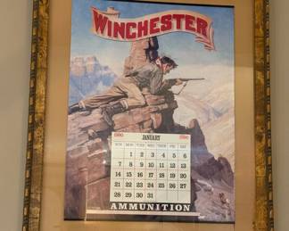 Framed 1990 WINCHESTER Promotional Calendar
