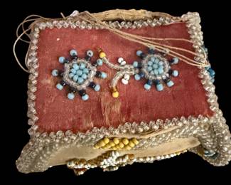 Antique Iroquois Beaded "Purse" with Beadwork