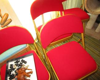 Folding velvet chairs
