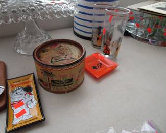 Tins, ashtrays .more
