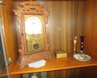 Antique clock, vases