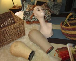 Hat molds, vintage mannequin head