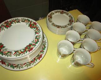 Vintage Christmas china set