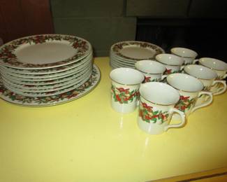 Vintage Christmas china set