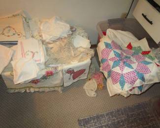 Huge amount of antique linens