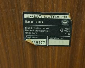 Vintage SABA ULTRA HIFI Speakers (2)