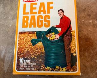 Vintage lawn bags with product in 1970 packaging!