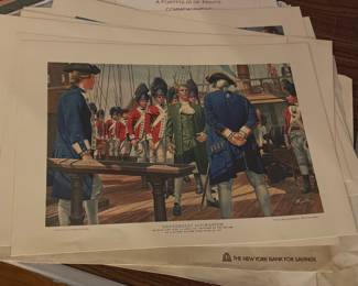Constitution and other Revolutionary war prints.